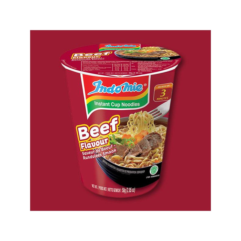Indomie Beef Flavour Cup Noodles 58g Beef Flavour Cup Noodles
