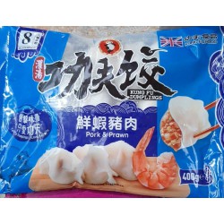 Kung Fu Food Kung Fu Dumplings Prawn and Pork Flavour 410g Frozen Dumplings with Mixed Prawn and Pork