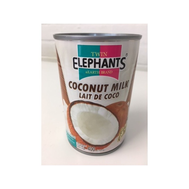 Twin Elephants Coconut Milk 400ml Coconut Milk- This Product is Gluten Free, Lactose Free and Vegan Friendly!