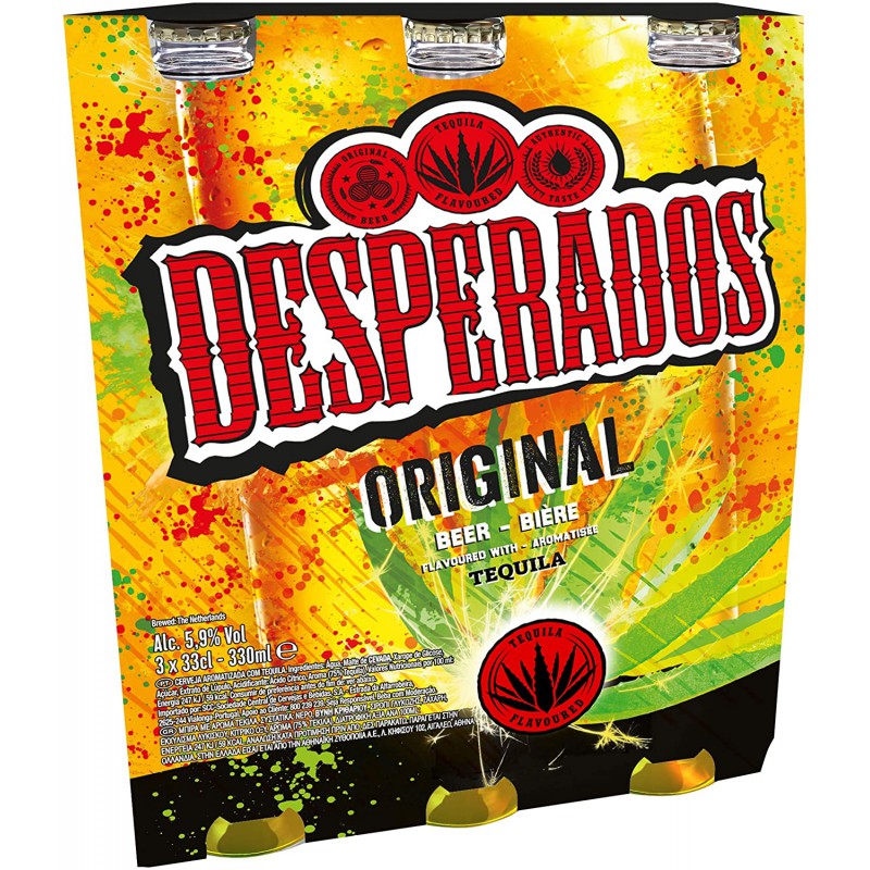 Desperados Original Beer with Tequila (3 Pack) 5.9% Alc 330ml