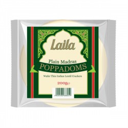 Laila Plain Madras Poppadoms 10 x 200g Plain Madras Poppadoms