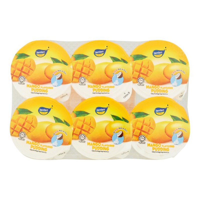 Tenten Pudding Mango Cups 6x80g Mango Nata De Coco Puddings