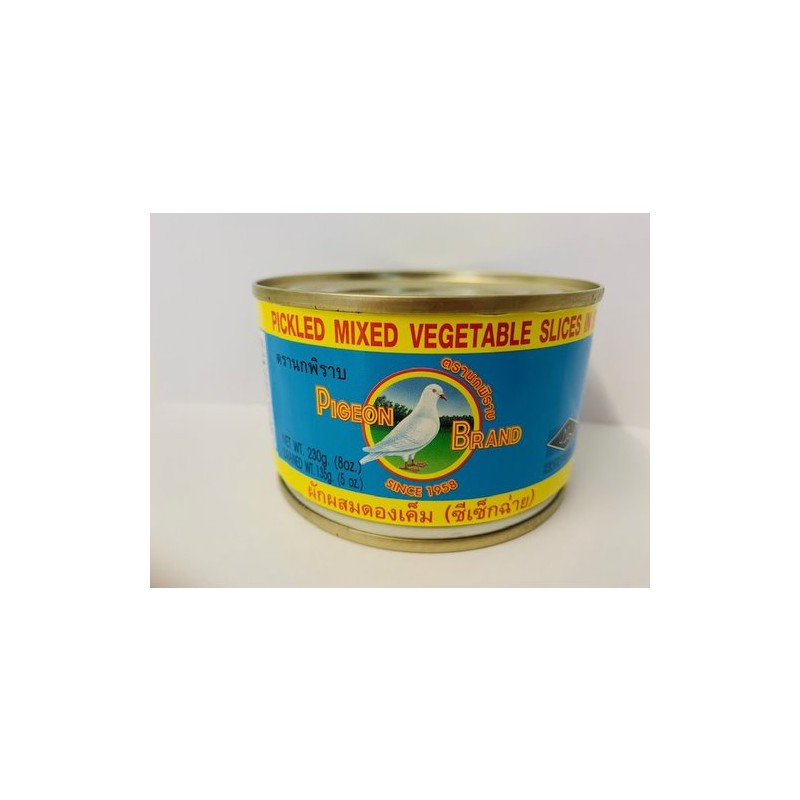 Pigeon Brand Pickled Mixed Vegetable Slices In Soy Sauce 230g Pigeon Brand Pickled Mixed Vegetable Slices In Soy Sauce 230g