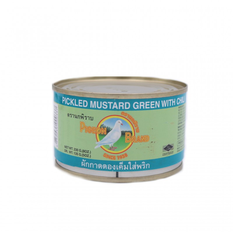 Pigeon Brand Pickled Mustard Green With Chilli In Soy Sauce 230g