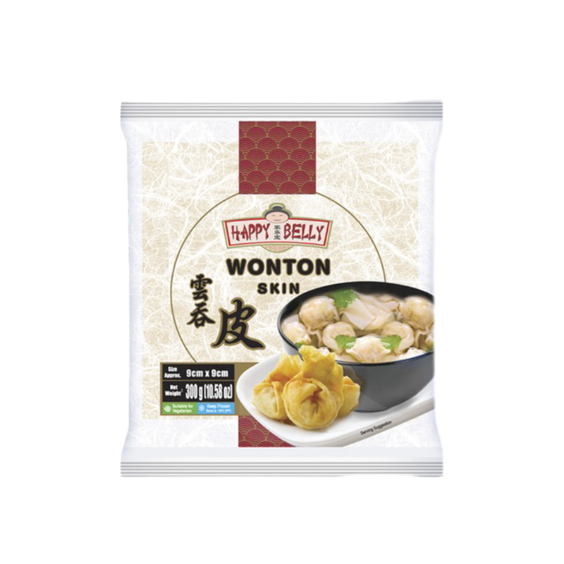 Happy Belly Wonton Skin 9cm x 9cm 300g Happy Belly Wonton Skin 9cm x 9cm 300g