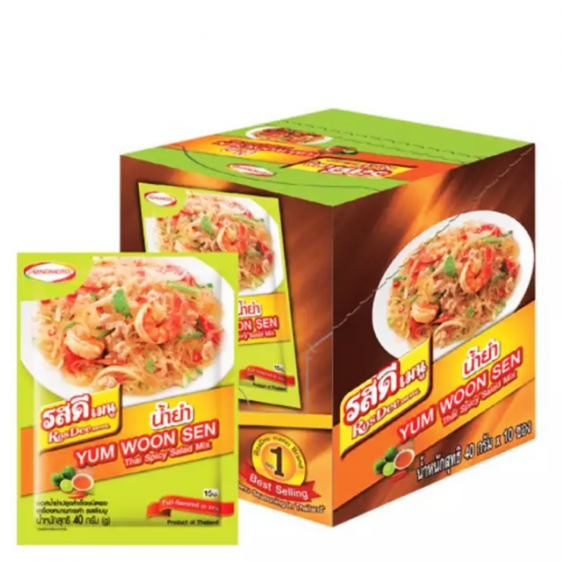 Full Case: Ajinomoto 10x Yum Woon Sen Thai Spicy Salad Mix 40g
