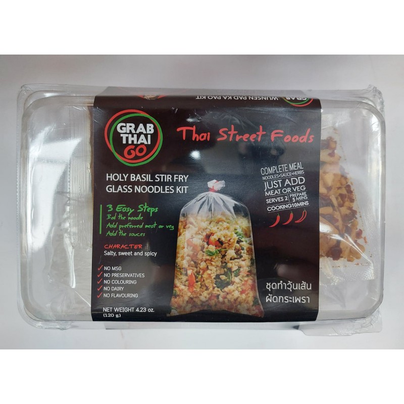 Grab Thai Go Holy Basil Stir Fry Glass Noodles Kit 120g