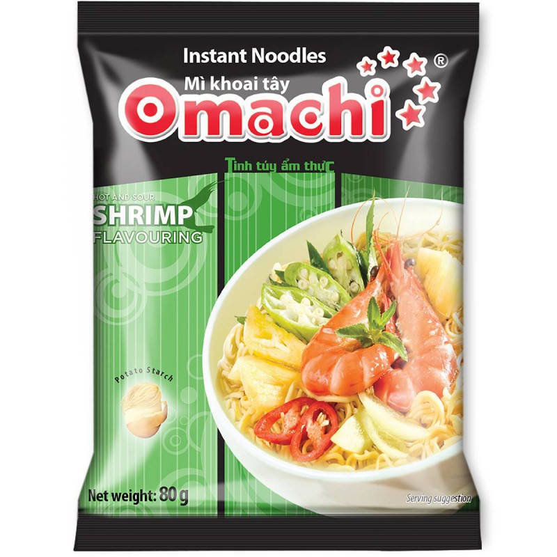 Omachi Hot And Sour Shrimp Noodles 80g