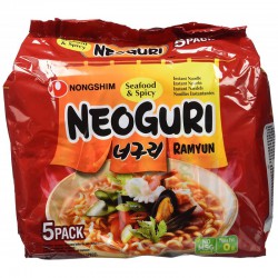 Nong Shim Noodle Box 8x5x120g Seafood & Spicy Neoguri (너구리매운맛) Instant Korean Ramyun 5pk Noodles
