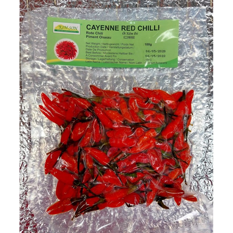 Kim Son Frozen Cayenne Red Chilli 100g