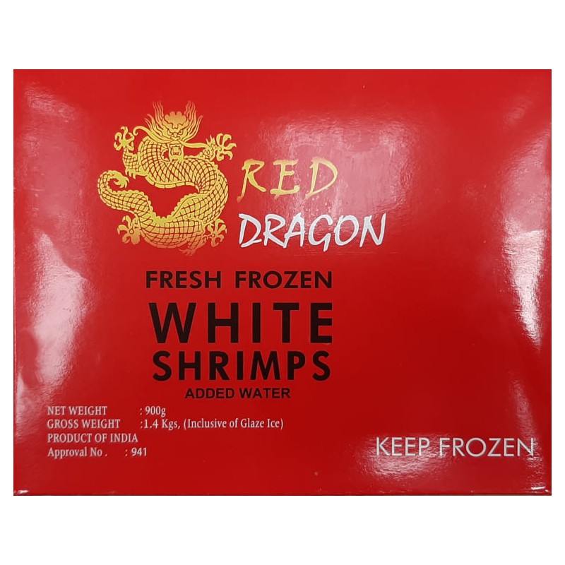 Red Dragon Fresh Frozen White Shrimps 900g 26/30 Headless Shell On