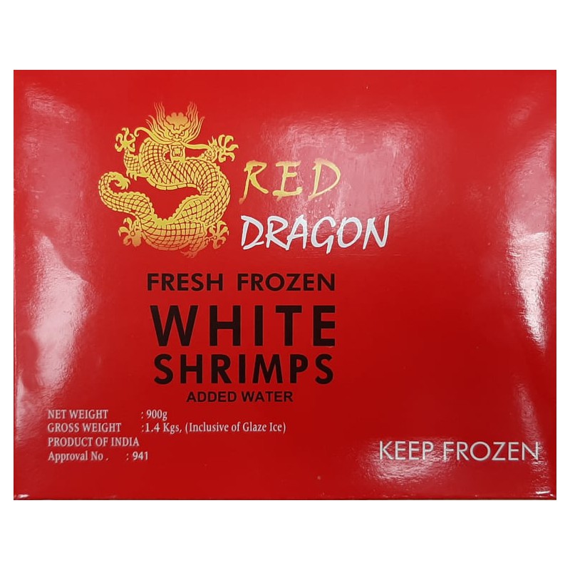 Red Dragon Fresh Frozen White Shrimps 900g 26/30 Headless Shell On Red Dragon Fresh Frozen White Shrimps 900g 26/30 Headless Shell On