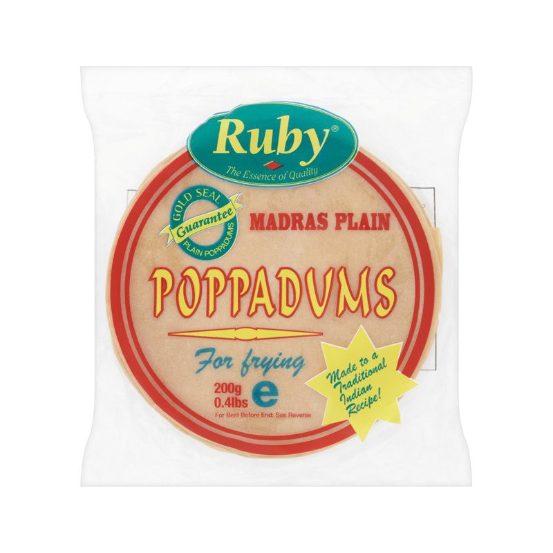 Ruby Plain Madras Poppadums 200g