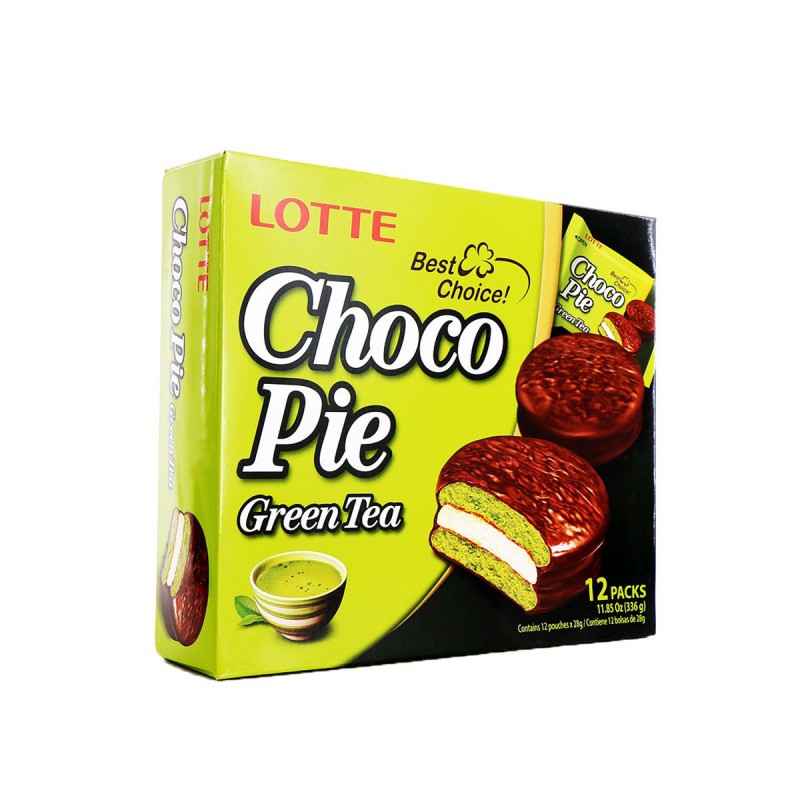 Lotte Choco Pie Green Tea Flavour (12 Packs) 336g