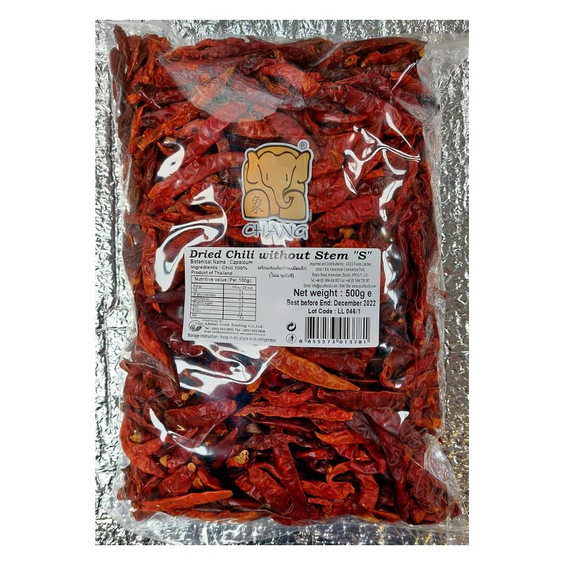 Chang Dried Chilli Without Stem "S" 500g