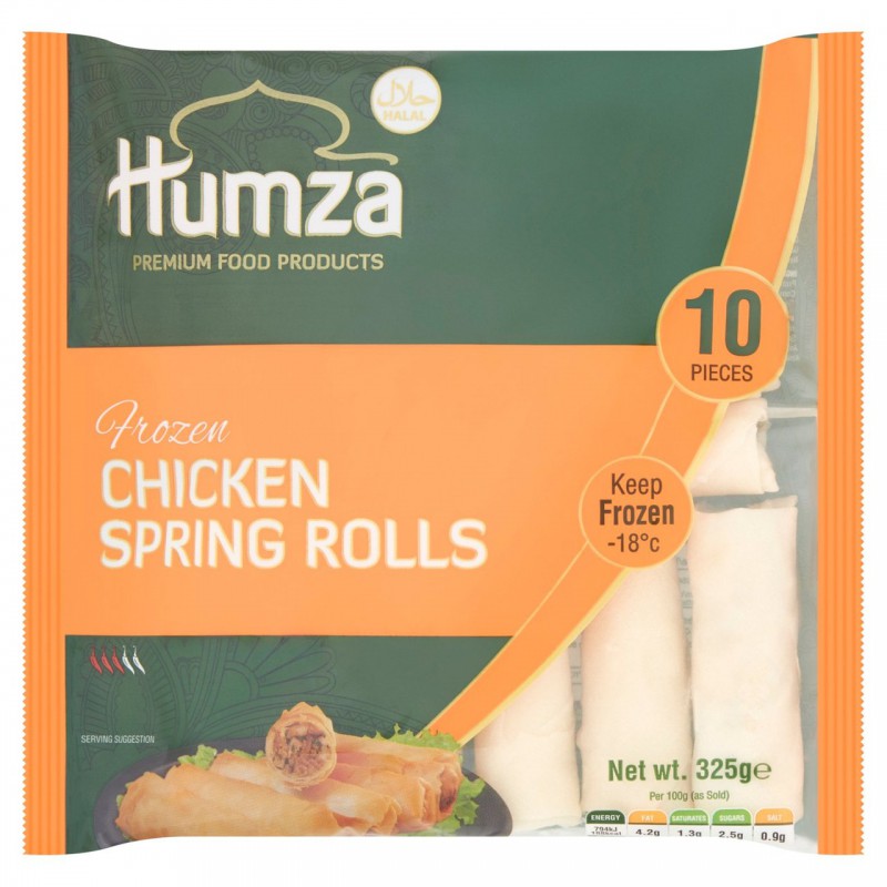 Humza Chicken Spring Rolls 10pc 325g Frozen Spring Rolls