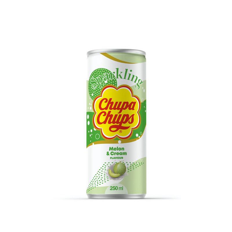 Chupa Chups 250ml Melon & Cream Flavour Sparkling Soft Drink