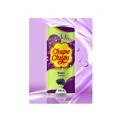 Chupa Chups Drinks 250ml X 24 Cans - Grape Flavour Sparkling Soft Drink