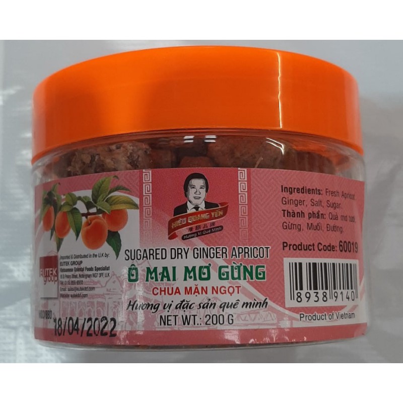 Hieu Quang Yen 200g Sugared Dry Ginger Apricot
