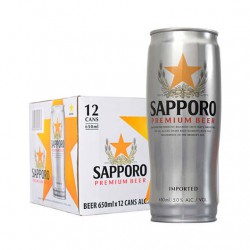 Sapporo Beer Can Case 650ml X 12 (1 Box) Premium Japanese Beer