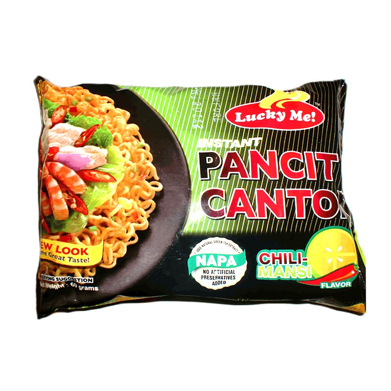 4̶5̶p̶ Lucky Me Instant Pancit Canton Chili-Mansi Flavour 60g Filipino Chow Mien Noodles