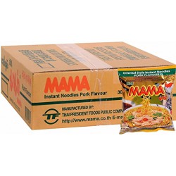 Full Case: Mama 60g x 30 Packs - Pork Flavour Instant Thai Yellow Noodles