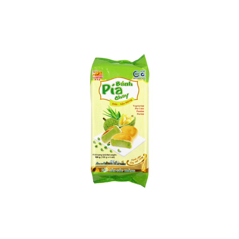 Tan Hue Vien 400g Frozen Vegetarian Pia Cake Pandan Leaf & Durian Tan Hue Vien 400g Frozen Vegetarian Pia Cake Pandan Leaf & Durian