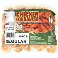 Manyaman 454g Frozen Chicken Longanisa (Traditional Filipino Style Chicken Sausages)