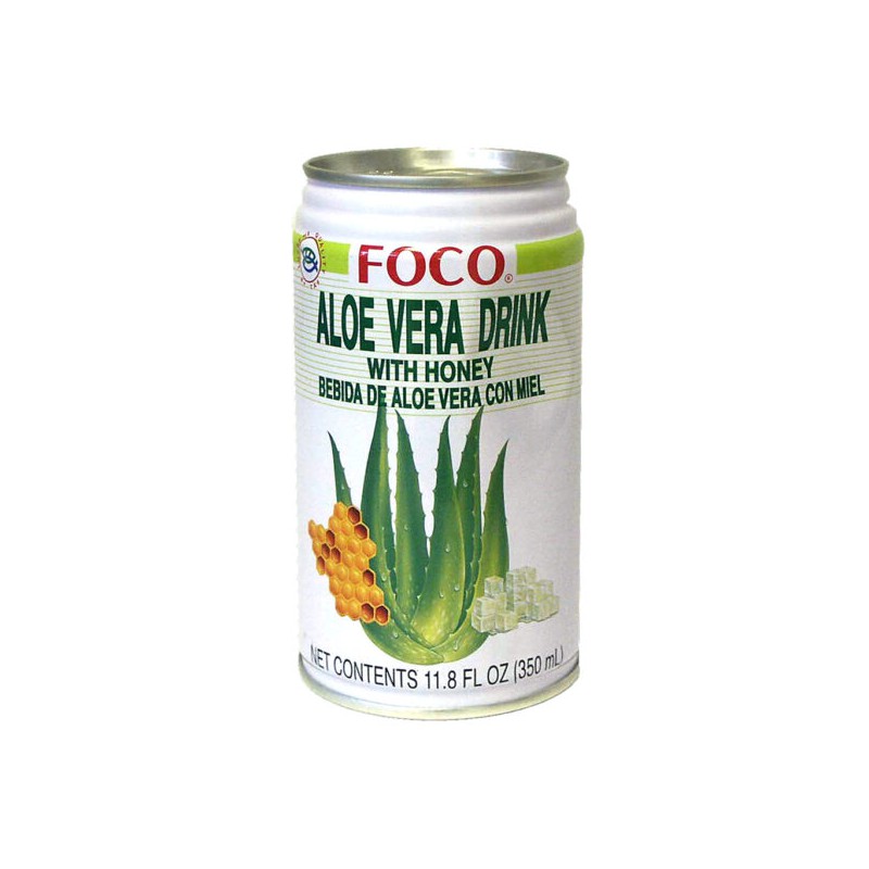 Full Case of 12x Foco Aloe Vera Drink with Honey 350ml Bebida De Aloe Vera Con Miel