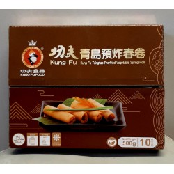 Kung Fu Food 500g Frozen Tsingtao Pre-Fried Vegetable Spring Rolls (10 Pieces)