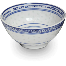 Zing Asia 4.5" Rice Grain & Blue Dragon Design Bowl