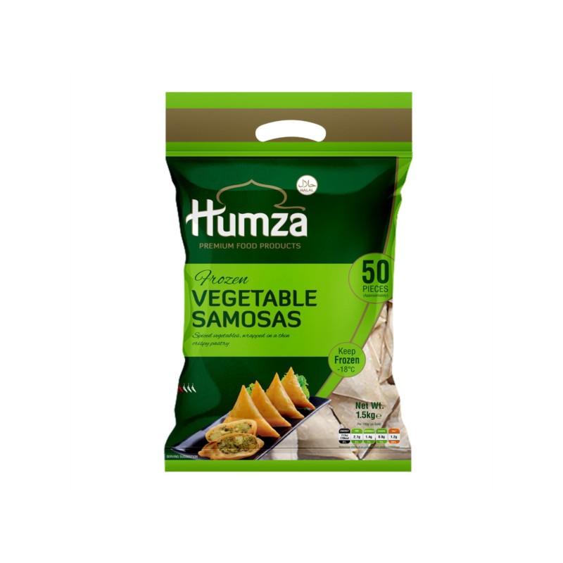 Humza 1.5Kg Frozen Spiced Vegetable Samosas (50 Pieces)