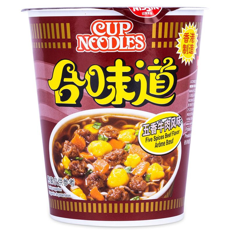 Nissin Noodles Five Spices Beef Flavour (合味道牛肉杯麵) 72g Instant Cup Noodle Nissin Noodles Five Spices Beef Flavour (合味道牛肉杯麵) 72g Instant Cup Noodle