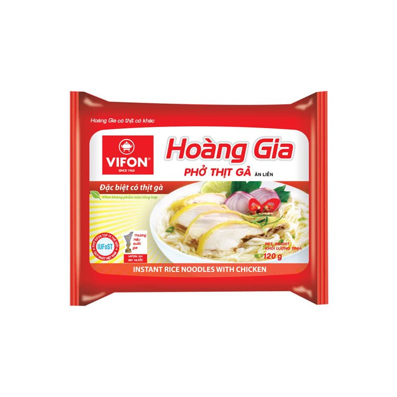 Full Case: 18 x Vifon 120g Hoang Gia - Pho Thit Ga - Instant Rice Noodles With Chicken