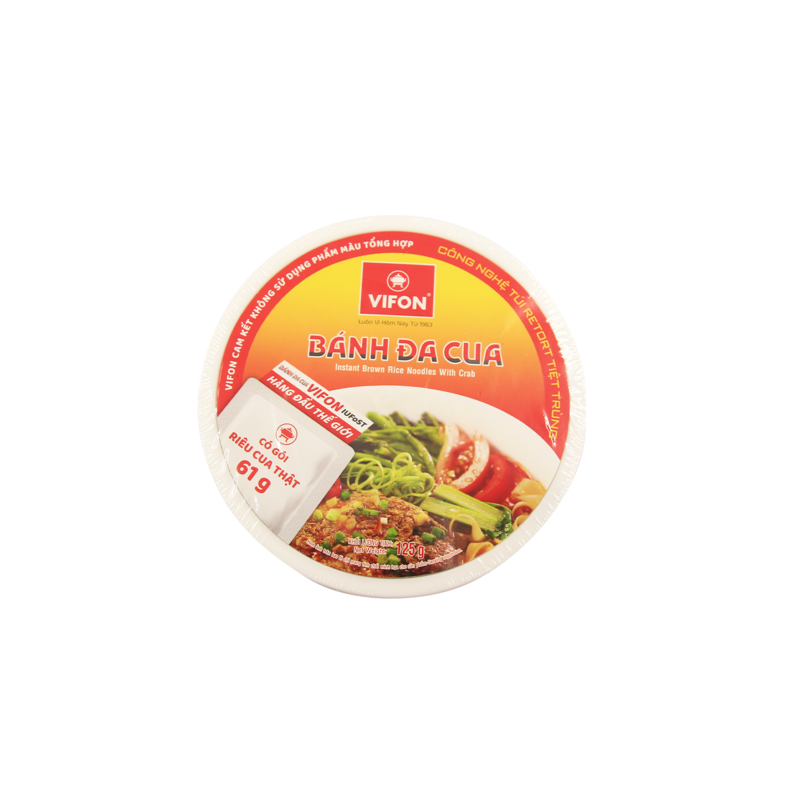 Vifon 125g Banh Da Cua - Instant Brown Rice Noodles With Crab