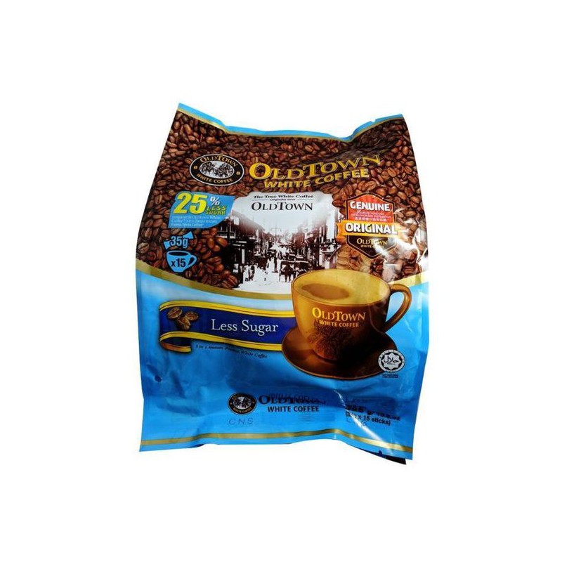 Old Town 525g (35g x 15 Sachets) 3 In 1 Instant White Coffee "Classic" Flavour With Less Sugar