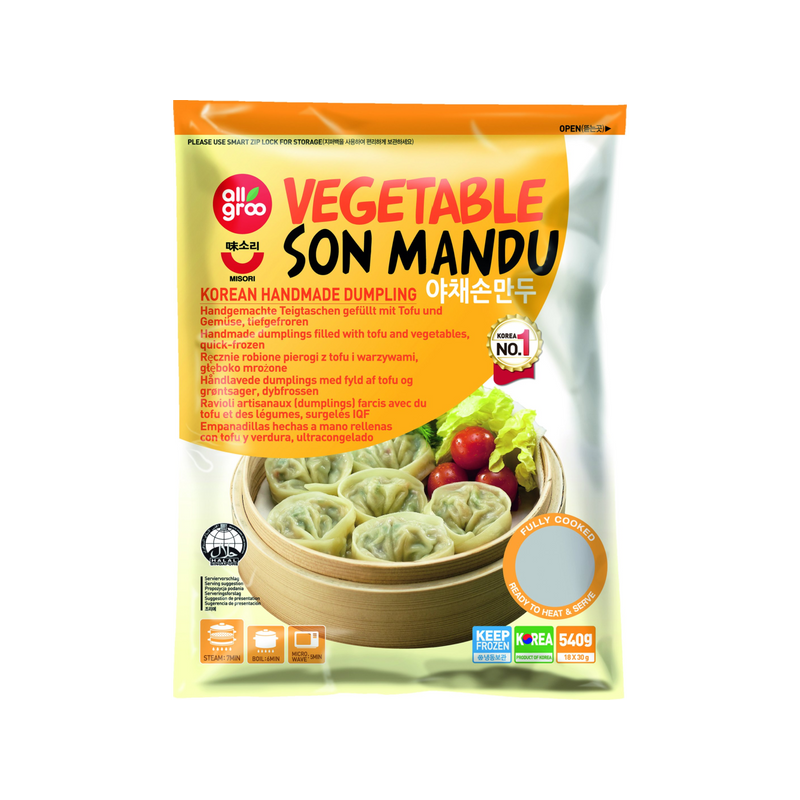 All Groo 540g Frozen Vegetable Son Mandu - Korean Handmade Dumpling