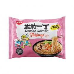 Full Case: 30 x Nissin 100g Demae Ramen Instant Noodles - Shrimp Flavour