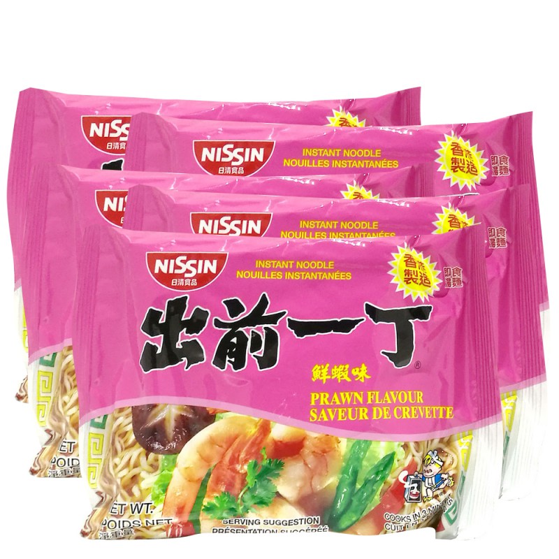 Full Case: 30 x Nissin 100g (HK) Japanese Style Demae Ramen Noodles - Prawn Flavour