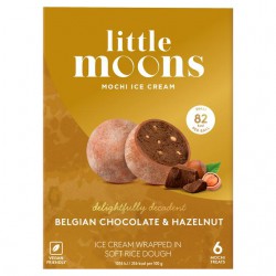 Little Moons 192g Frozen Mochi Ice Cream - Belgian Chocolate & Hazelnut (6 Mochi Treats)