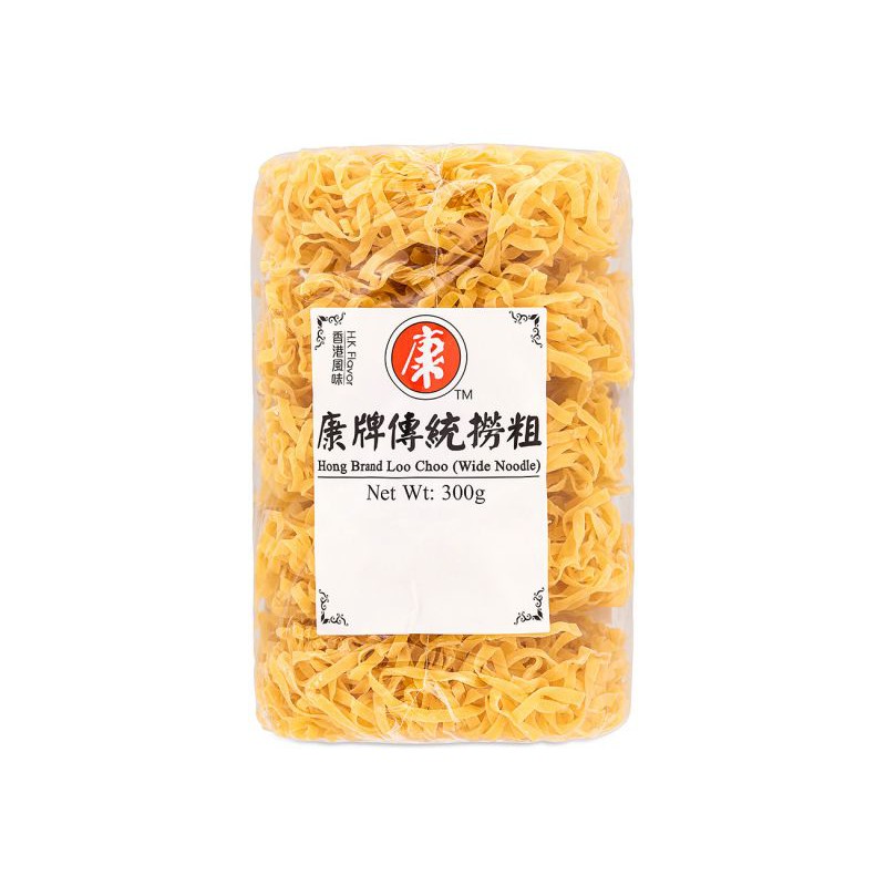 Hong Brand Loo Choo Wide Noodle 300g (康牌传统捞粗) Hong Kong Style Broad Noodles Hong Brand Loo Choo Wide Noodle 300g (康牌传统捞粗) Hong Kong Style Broad Noodles