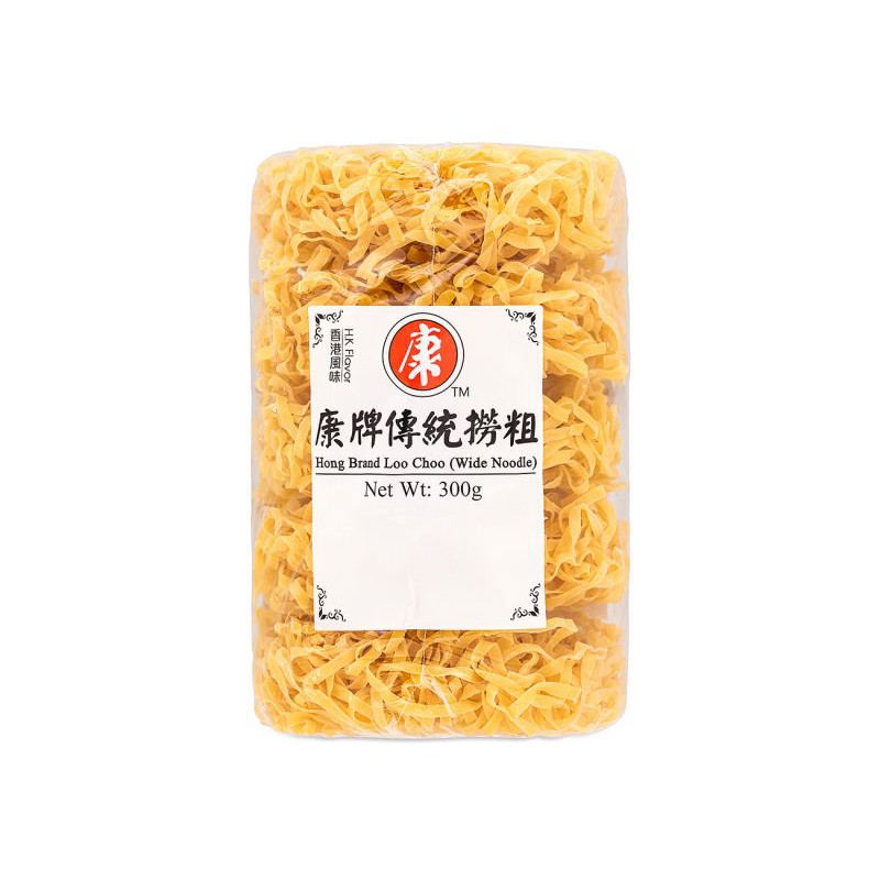 Hong Brand Loo Choo Wide Noodle 300g (康牌传统捞粗) Hong Kong Style Broad Noodles