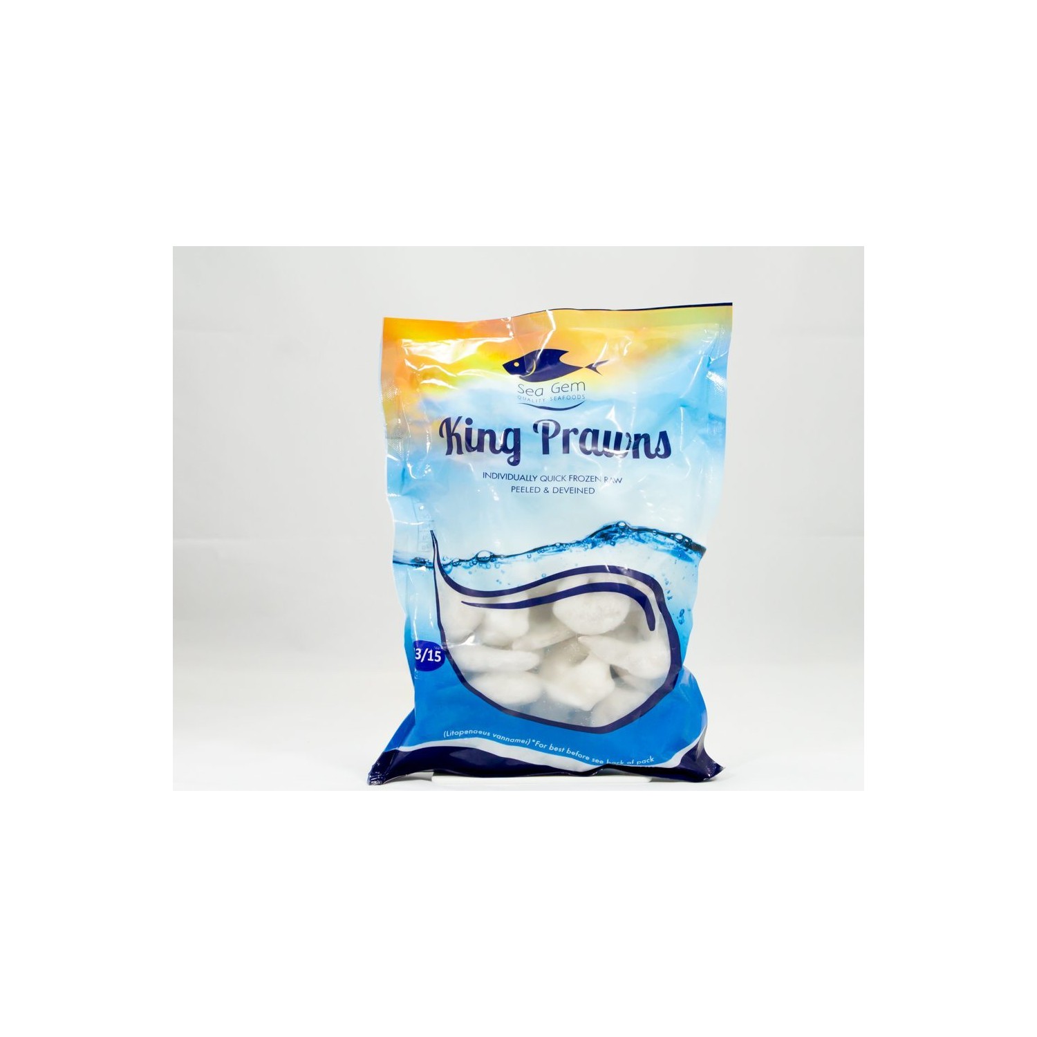 Sea Gem IQF 8-12 King Prawns 1kg with glaze 700g Net IQF PD King Prawns