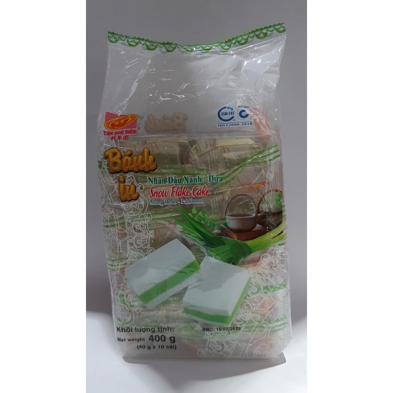 Tan Hue Vien Snow Flake Cake 400g Mung Bean-Pandanus