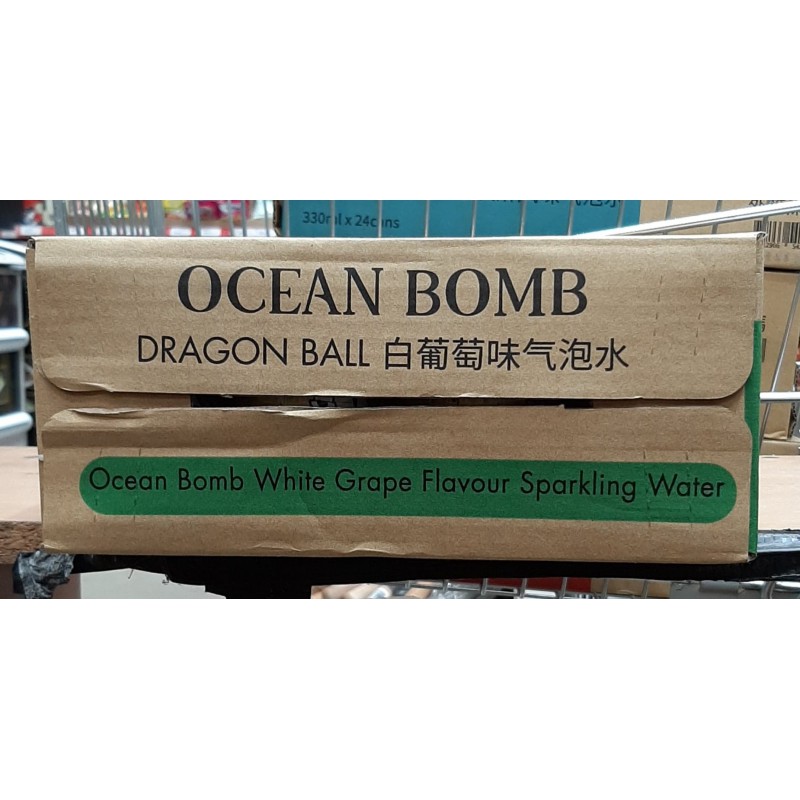 YHB box of Ocean Bomb 24x330ml White Grape Flavour Sparkling Water