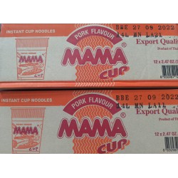 Mama Box Instant Cup Noodles 12x70g Pork Flavour Thai Cup Noodle