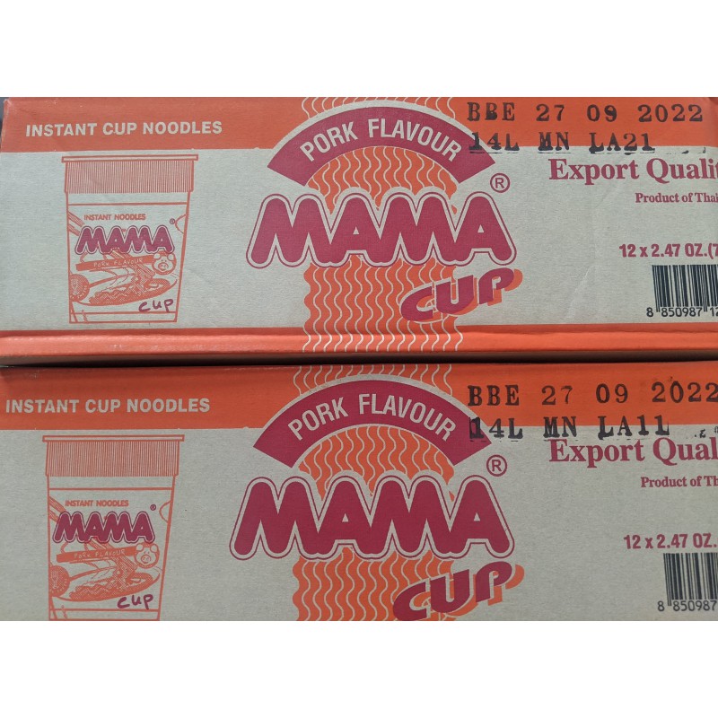 Mama Box Instant Cup Noodles 12x70g Pork Flavour Thai Cup Noodle Mama Box Instant Cup Noodles 12x70g Pork Flavour Thai Cup Noodle