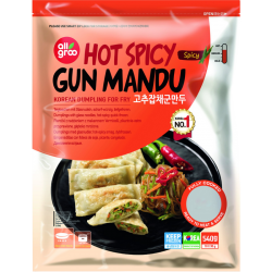 All Groo Frozen Hot Spicy Gun Mandu 540g Korean Dumplings