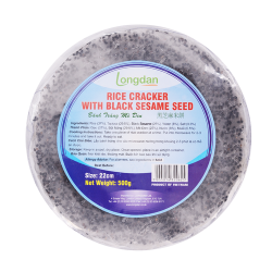 Longdan Rice Cracker with Black Sesame Seed 500g 22cm Rice Cracker with Black Sesame Seed
