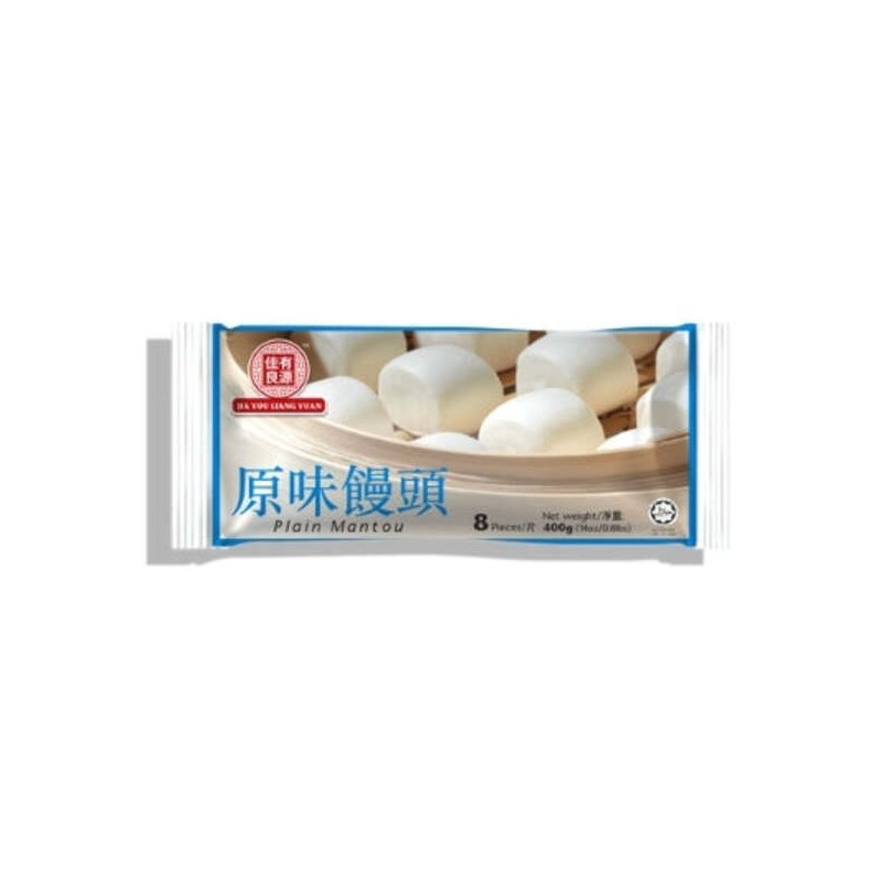 Jia You Liang Yuan Steam Bun Without Filling 400g 8pc 原味饅頭 Mantou Frozen Plain Buns